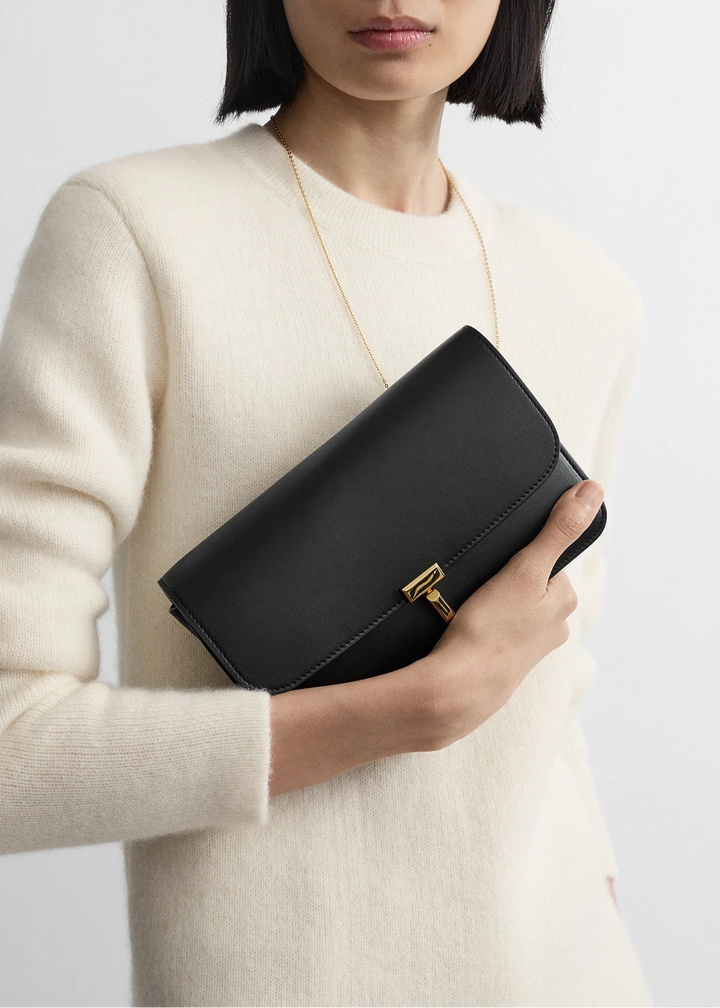 T-lock leather crossbody