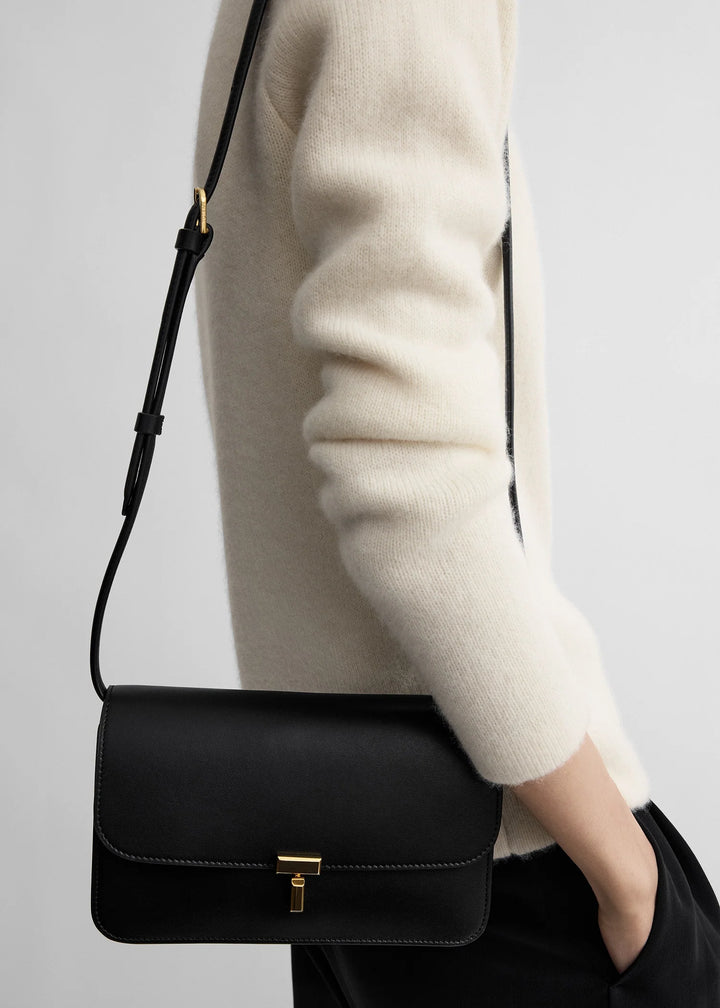 T-lock leather crossbody