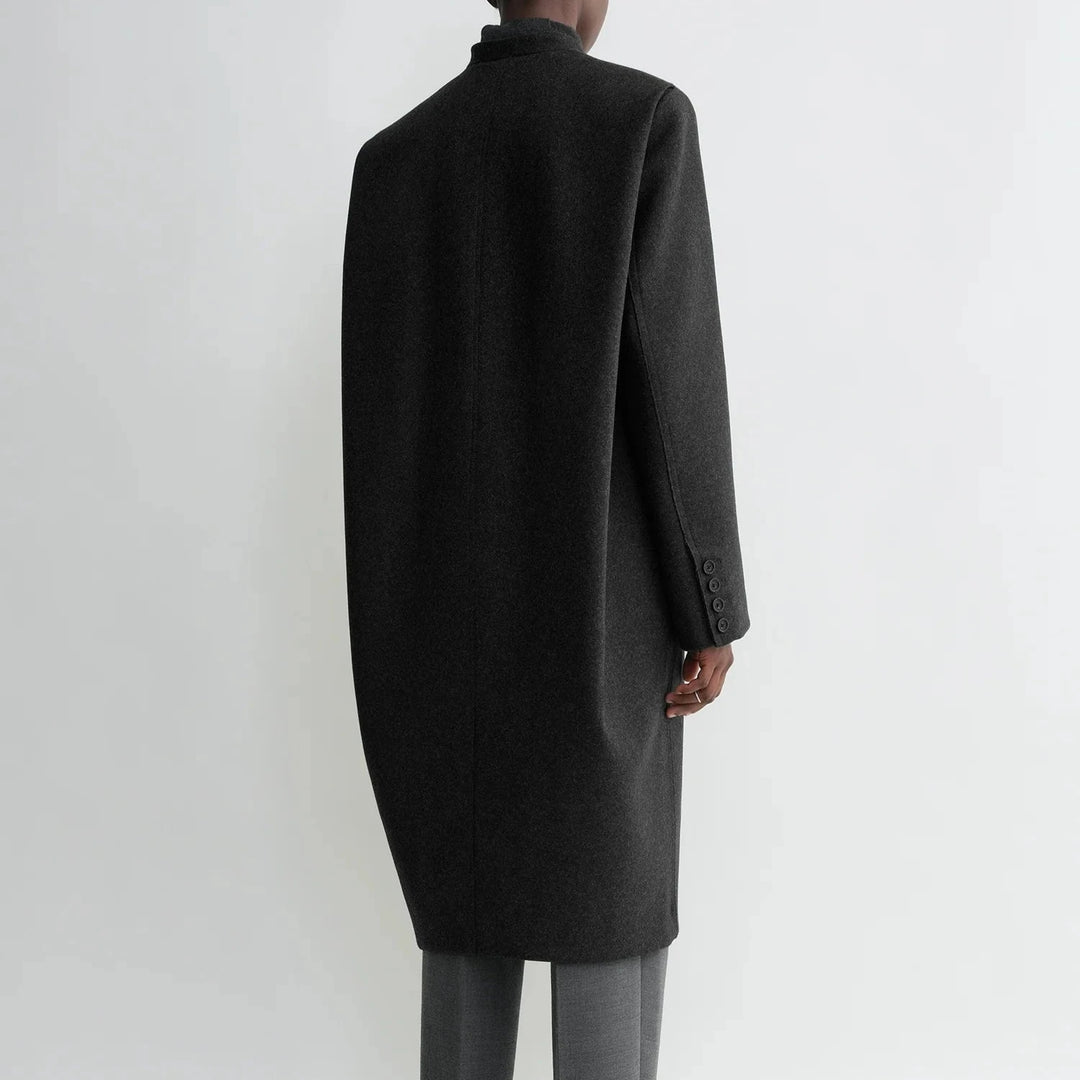 TOTEME (トーテム) | Deep pleat coat charcoal melange ロングコート TOTEME (トーテム) | Deep pleat coat charcoal melange ロングコート