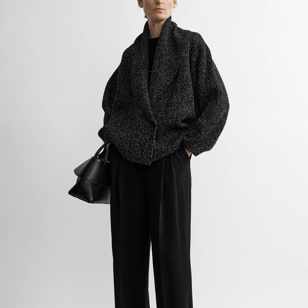 Shawl-lapel cardigan