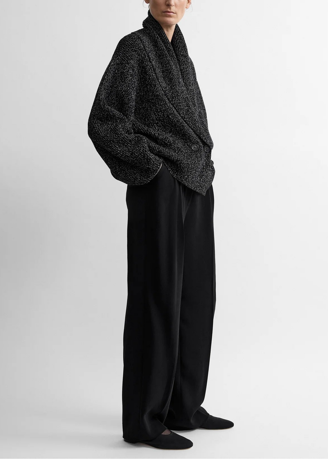 Shawl-lapel cardigan