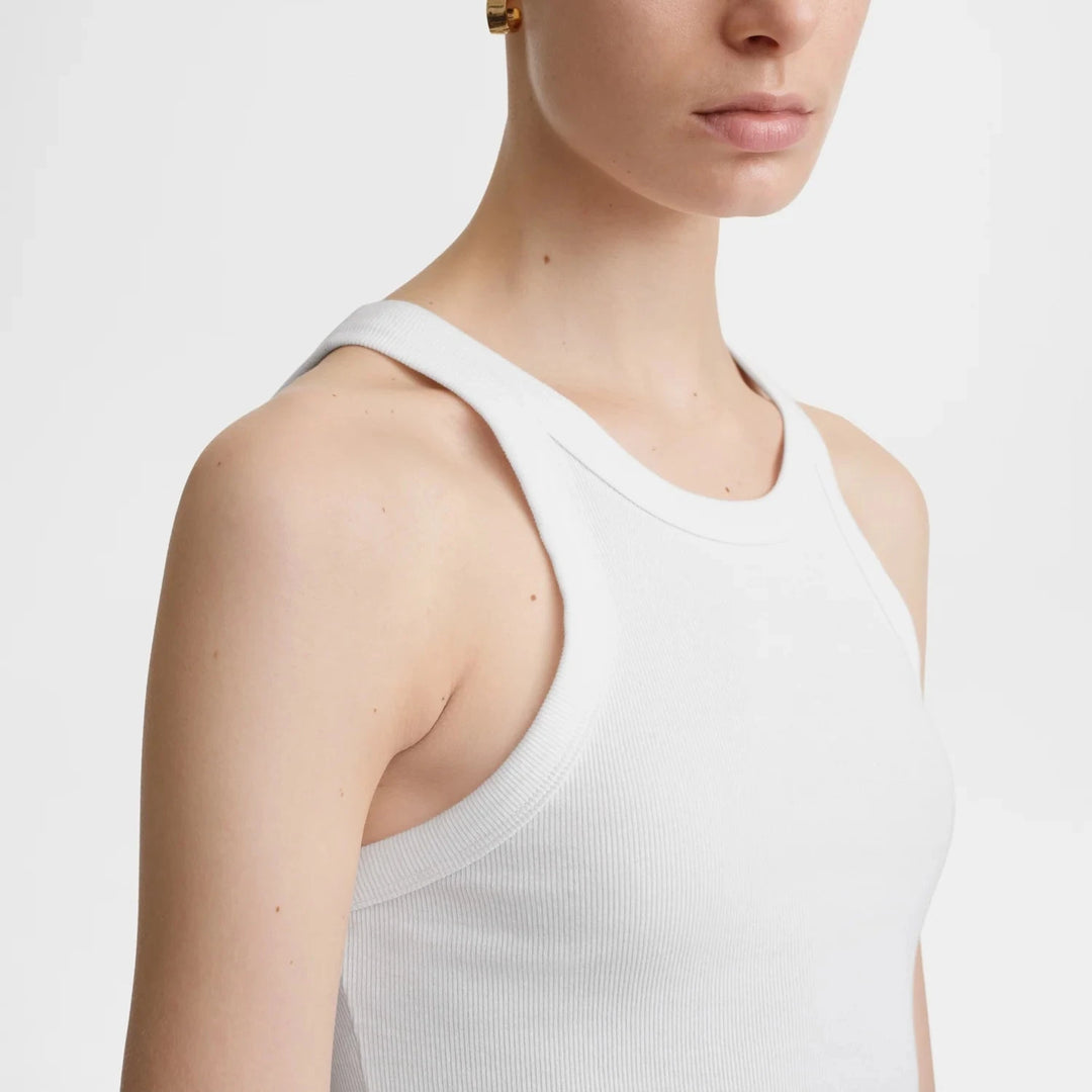 Curved rib tank white