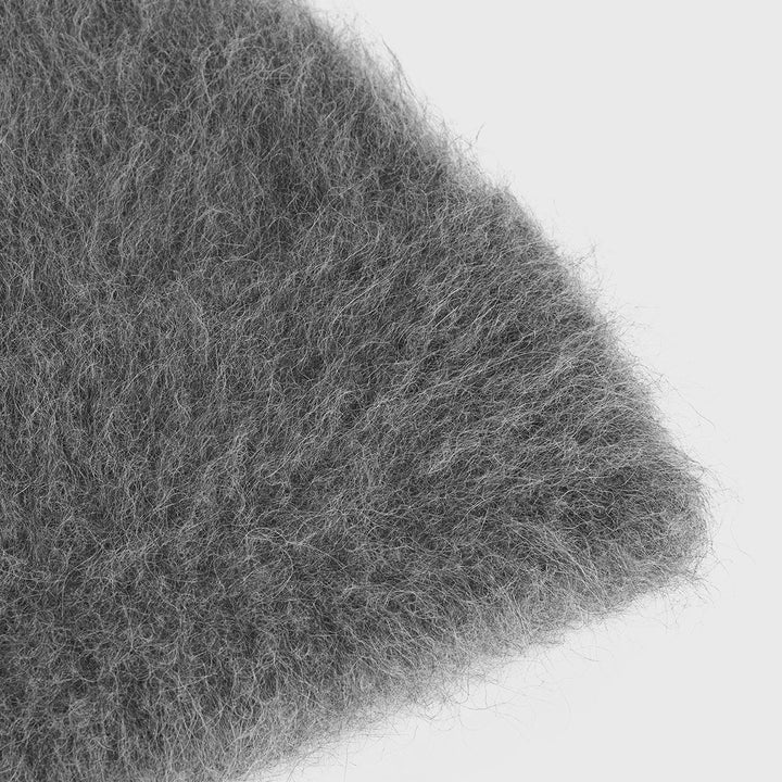Alpaca knit beanie dark grey melange
