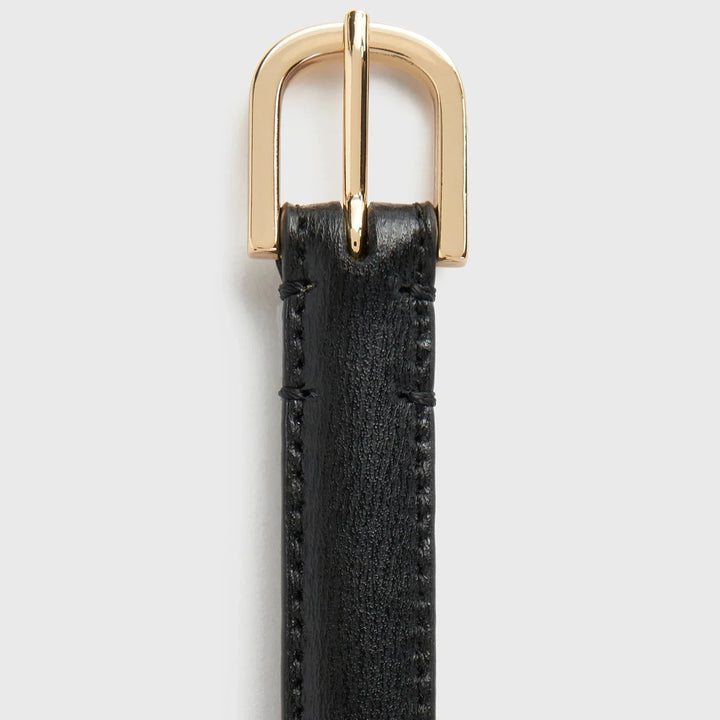 TOTEME - Thin leather trouser belt black