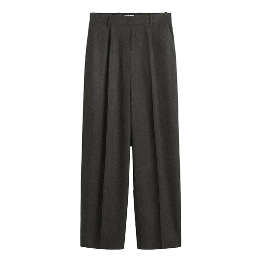 Wide flannel trousers charcoal petite