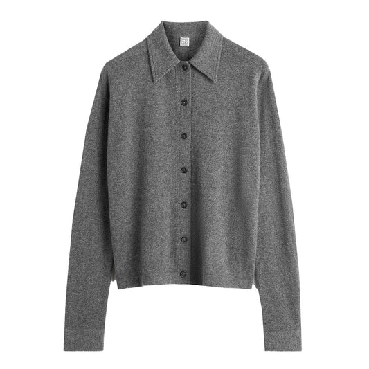 Raglan-sleeve cashmere cardigan dark grey