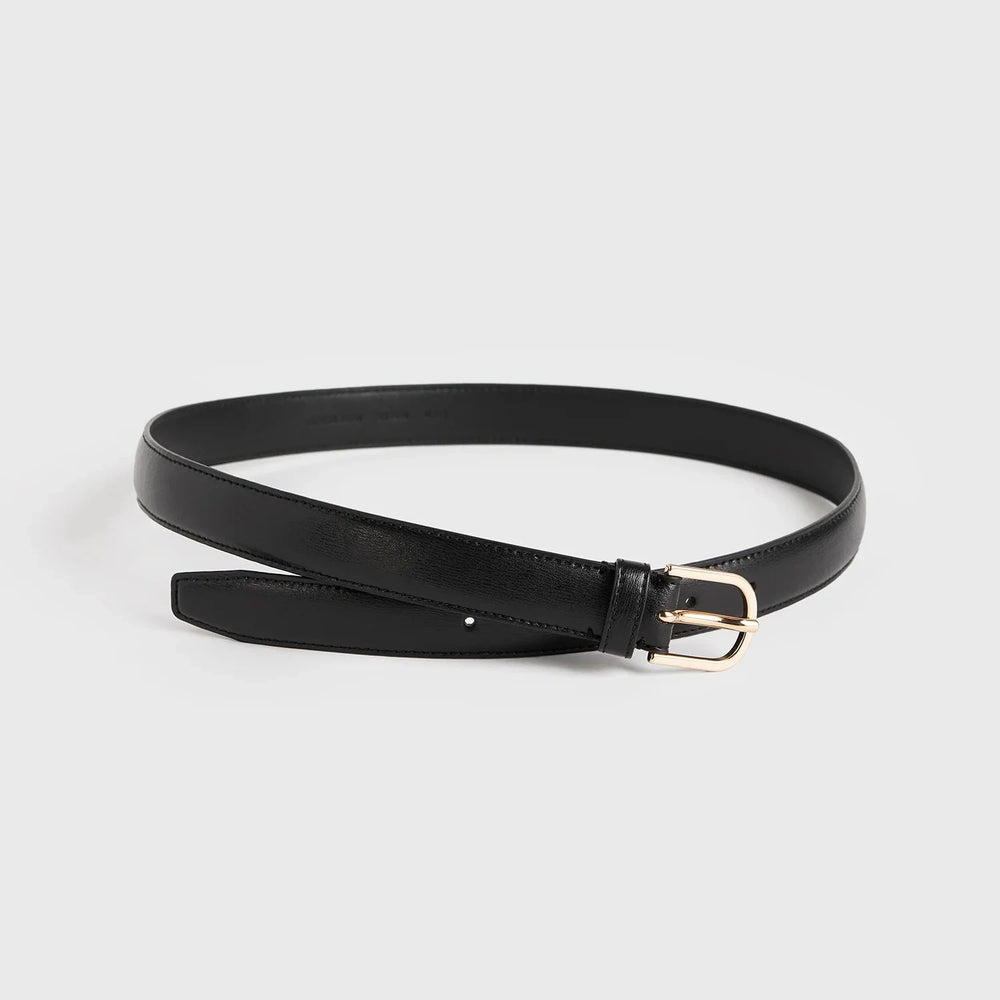 TOTEME - Slim leather trouser belt black