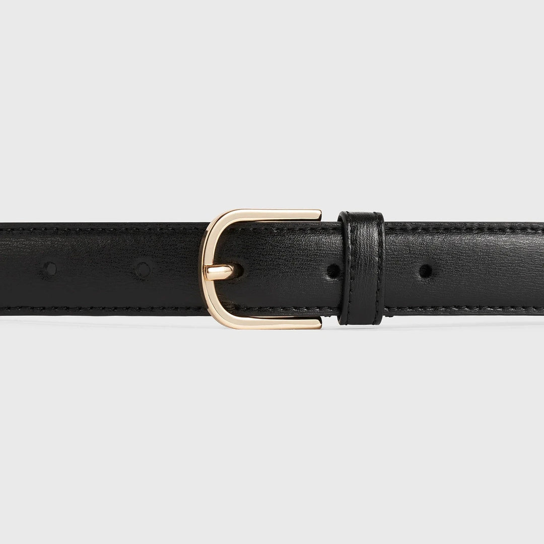 TOTEME - Slim leather trouser belt black
