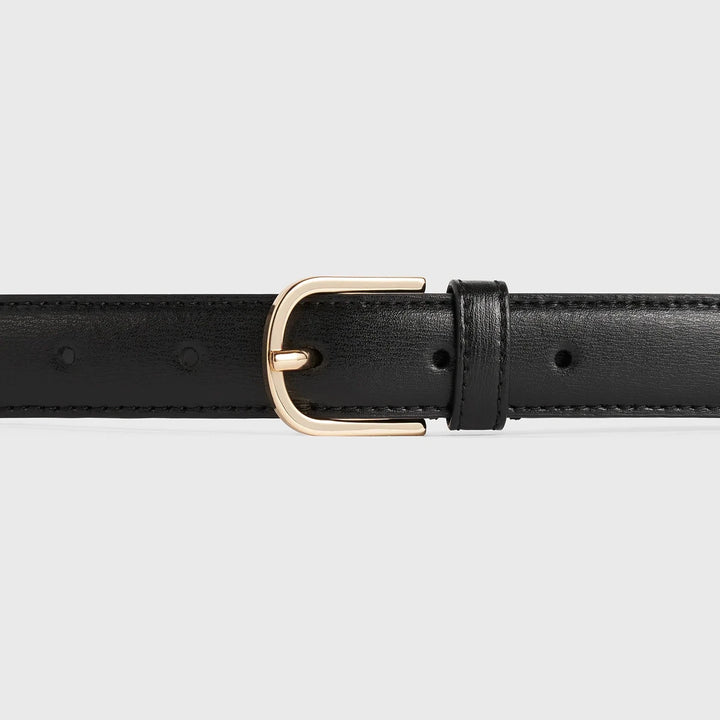 TOTEME - Slim leather trouser belt black