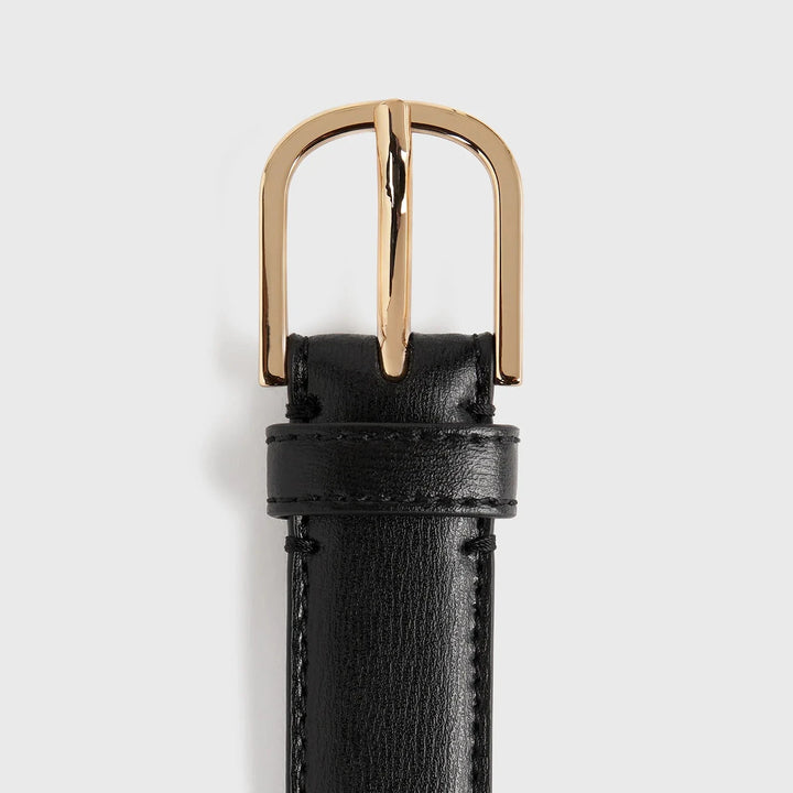 TOTEME - Slim leather trouser belt black