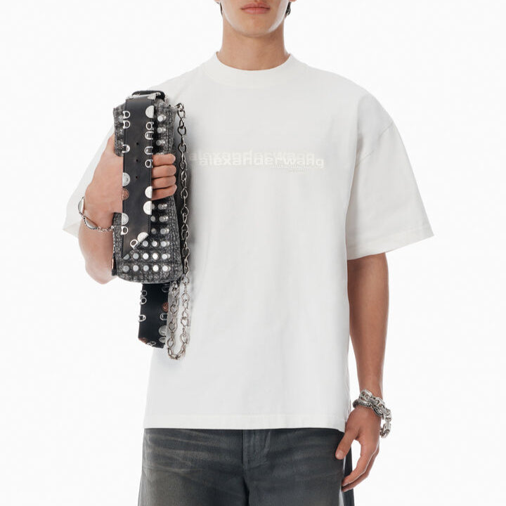 【新作♪】Alexander Wang オーバーサイズコットンTシャツ alexander wang - SHORT SLEEVE T-SHIRT / ブラック コットン