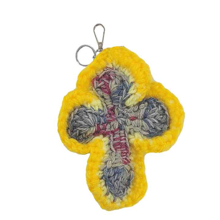 Y.A.R.N. - 3D Cross Handmade Knit Key Holder【V type】