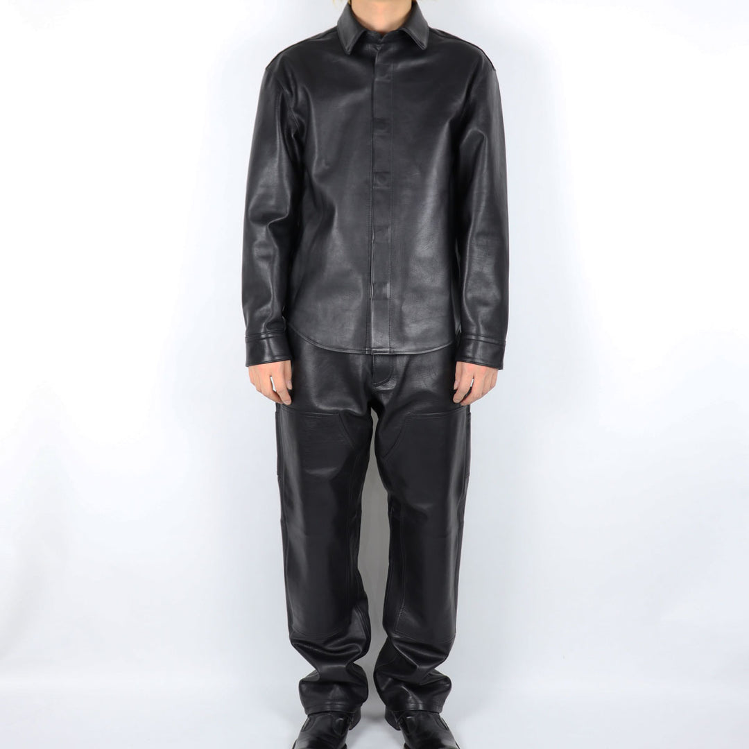 【WHY限定】Dean Leather Affix Shirt in Waxed Baby Calf