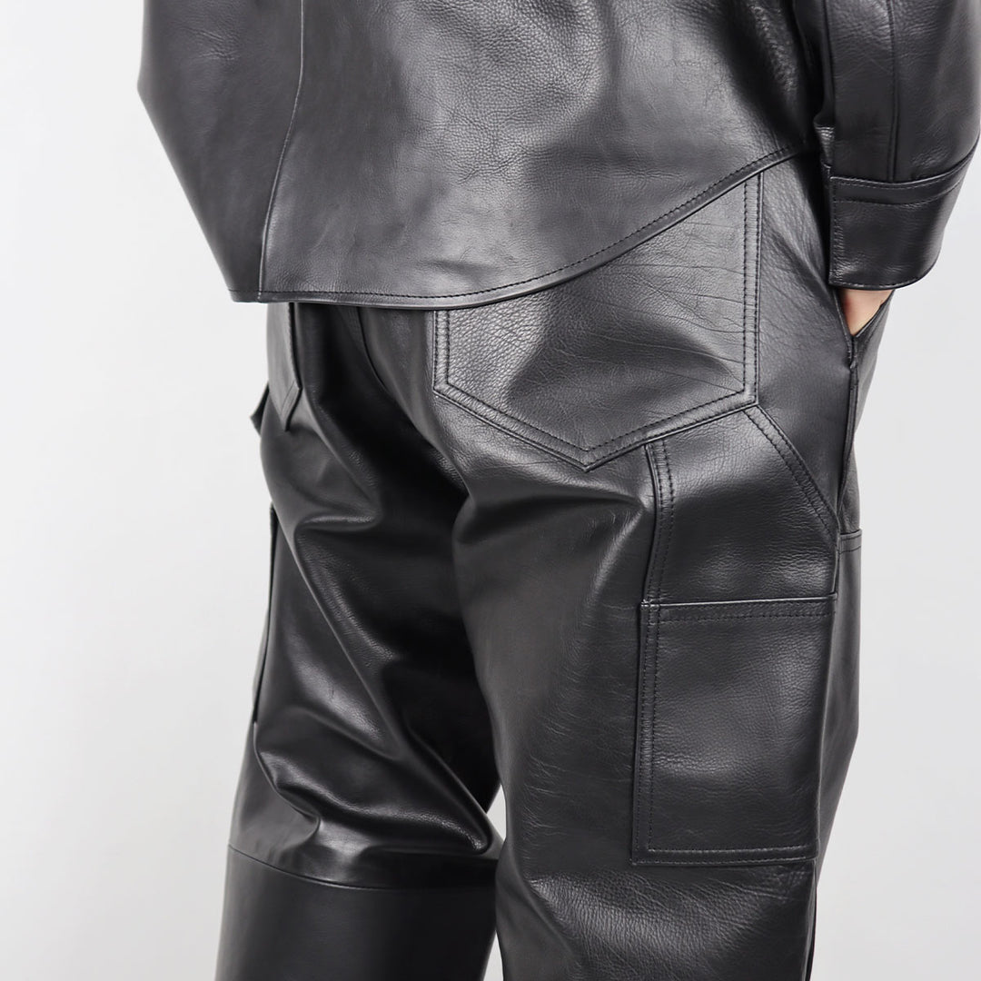 【WHY限定】Fred Leather Carpenter Pants in Waxed Baby Calf