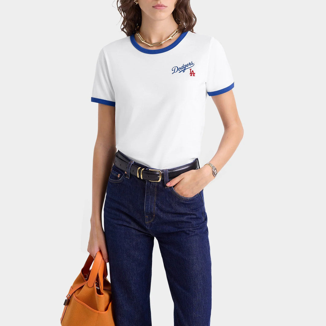 Dodgers Serif Ringer Tee