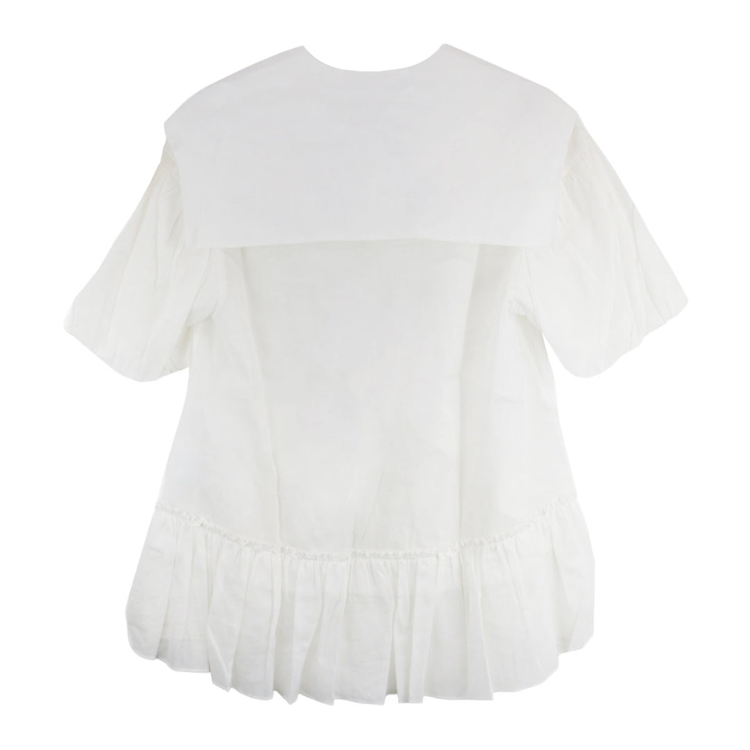Simone Rocha - Cropped Sailor Collar Puff Sleeve Shirt