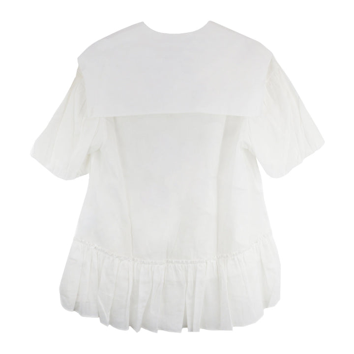 Simone Rocha - Cropped Sailor Collar Puff Sleeve Shirt