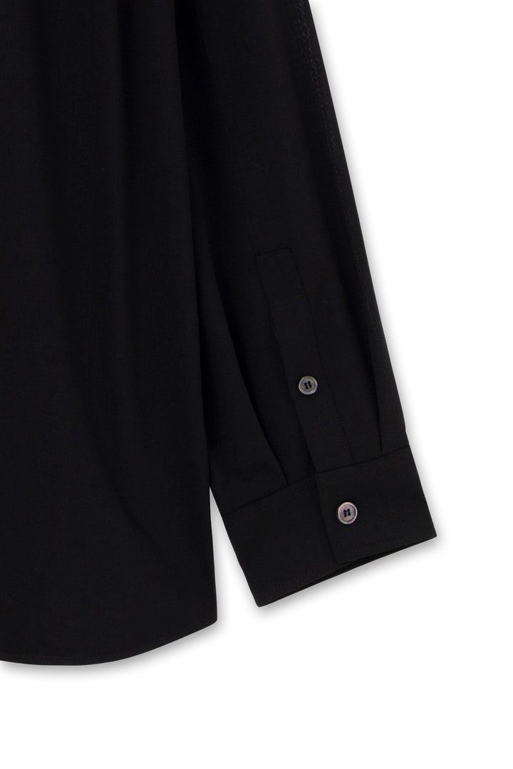 Black Sheer Wool Shirt