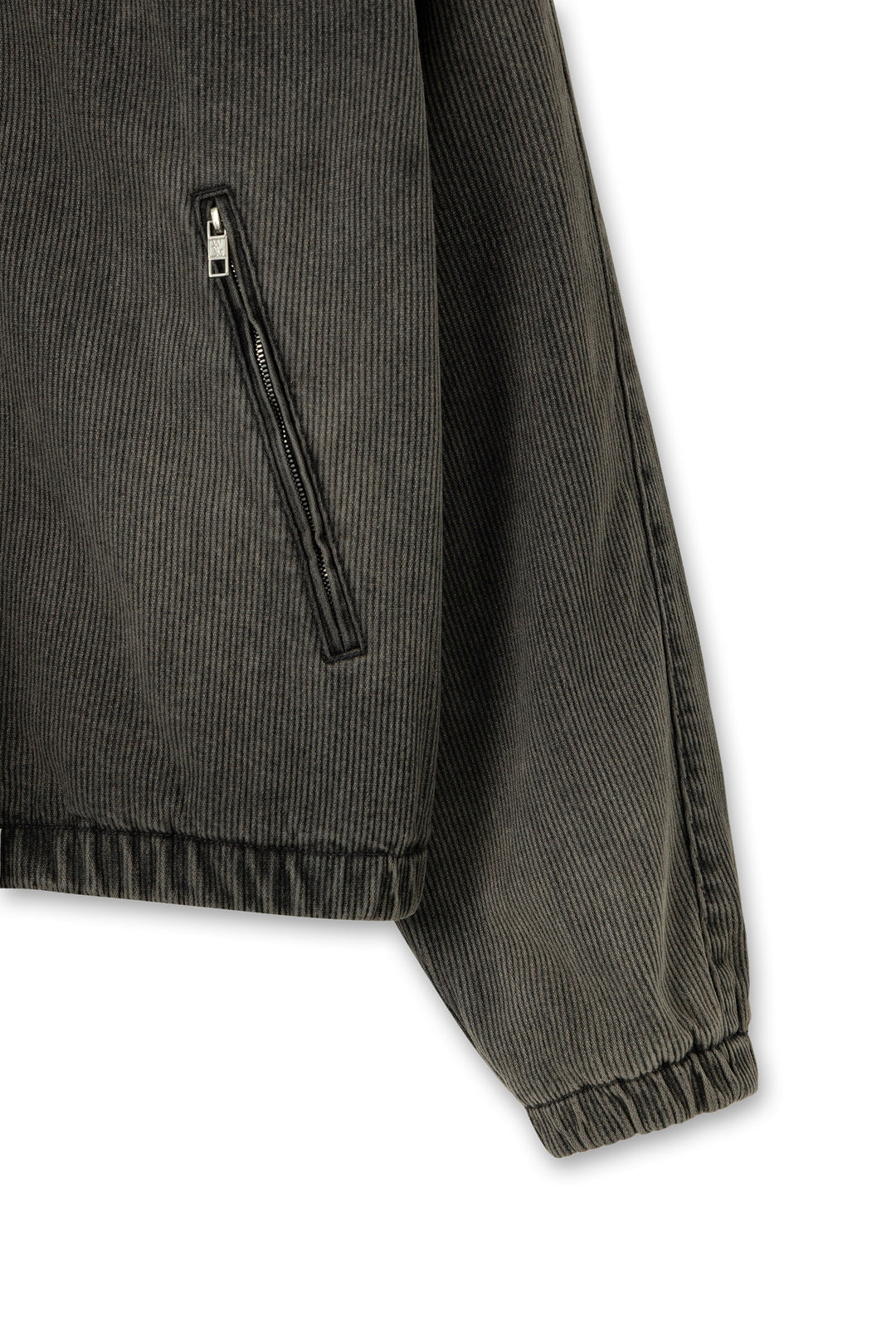 Gray Ribbed Denim Jumper