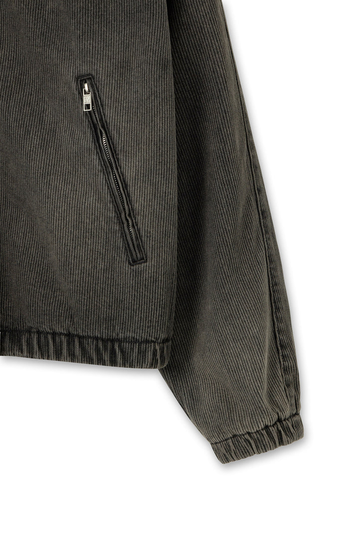 Gray Ribbed Denim Jumper