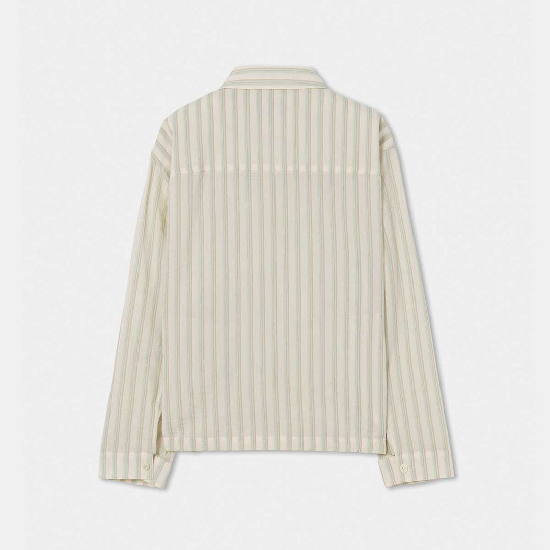 SOLID HOMME - Striped Zip-Up Shirt