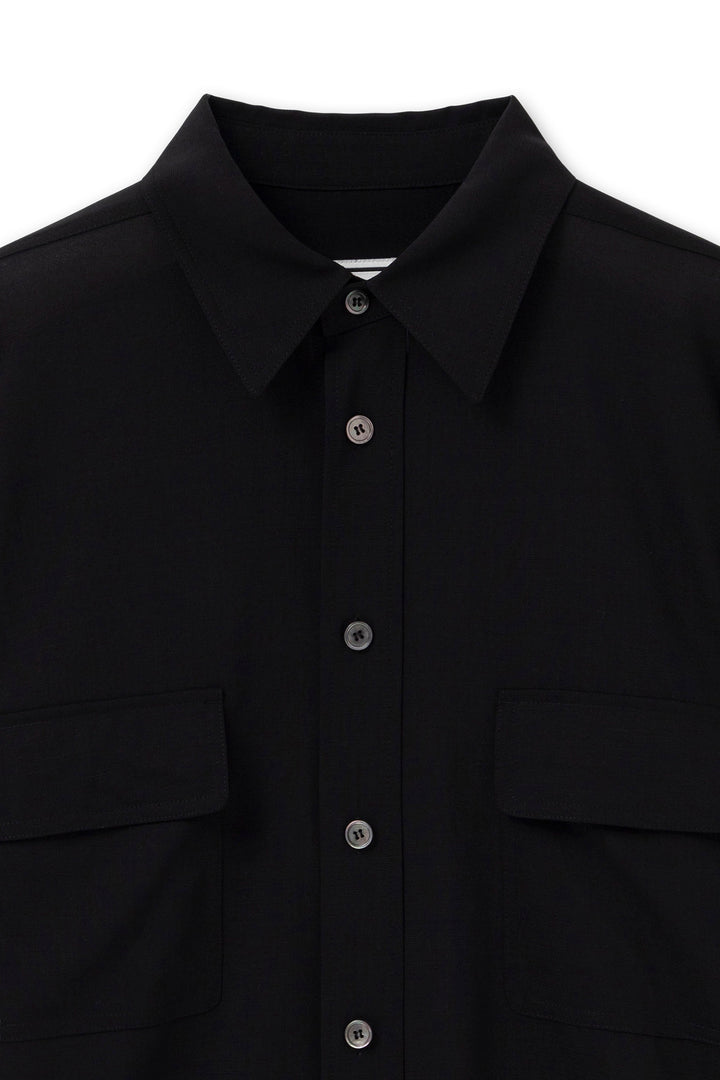 Black Sheer Wool Shirt