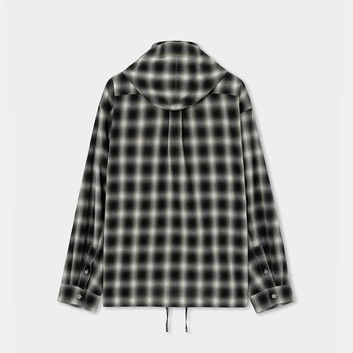 SOLID HOMME - Check Hooded OutShirt