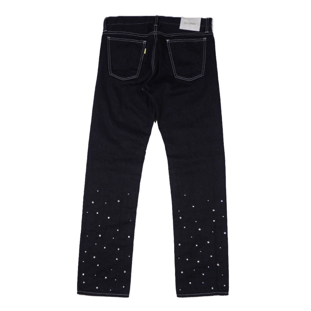 CRYSTAL STUDS DENIM PANTS - SKINS