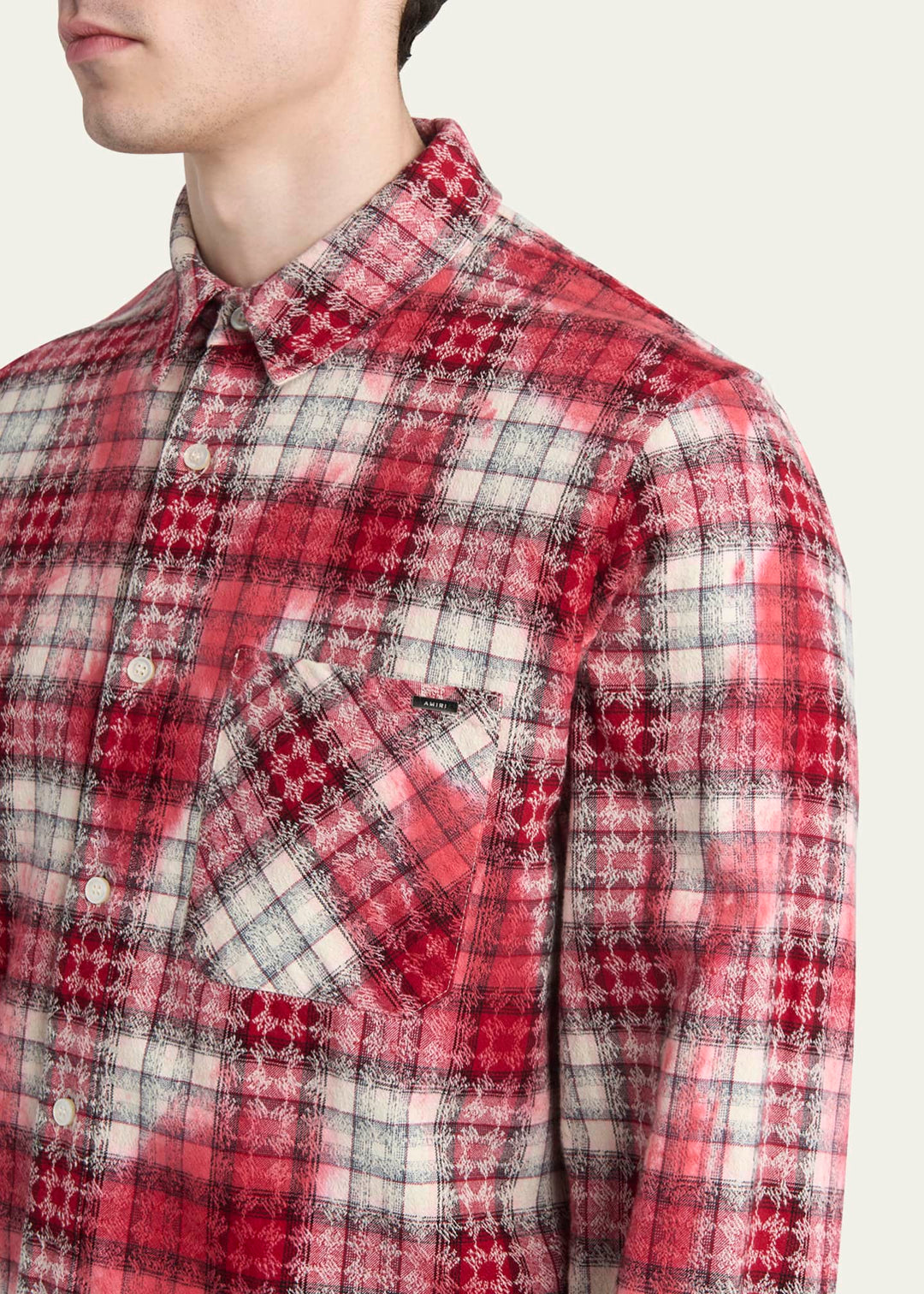 AMIRI - MA QUAD BLEACH FLANNEL