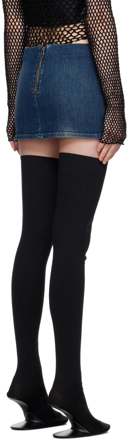 MOWALOLA - Embossed Denim Mini Skirt