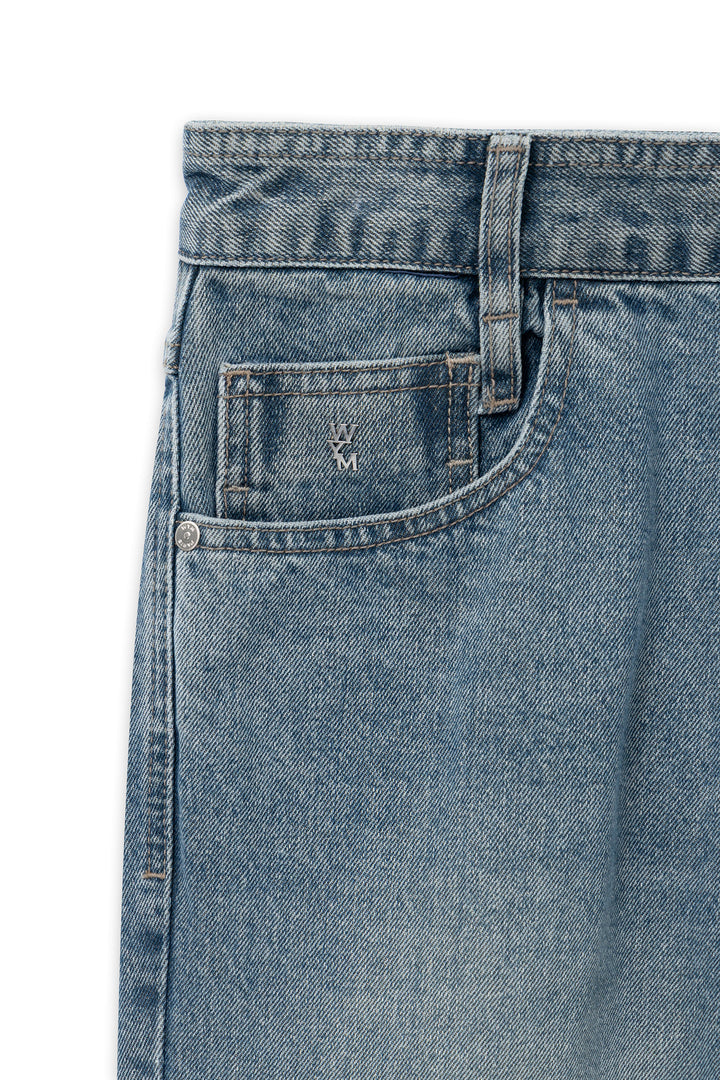 Blue Straight Denim Pants