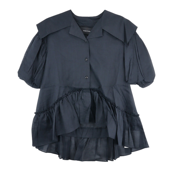 Simone Rocha - Cropped Sailor Collar Puff Sleeve Shirt