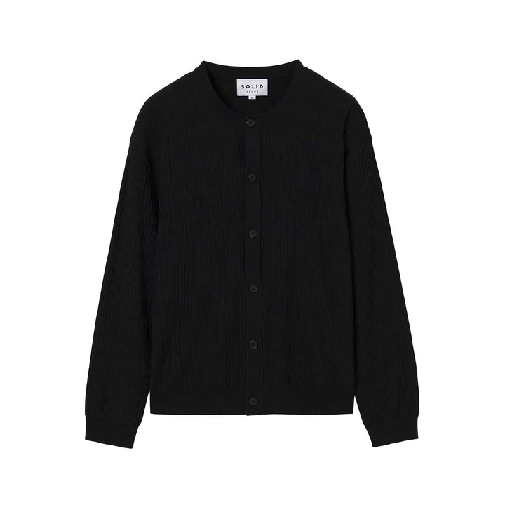 SOLID HOMME - Crinkle Round Neck Cardigan