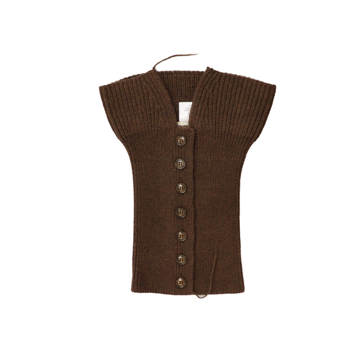 BUTTONED UP KNIT COLLAR