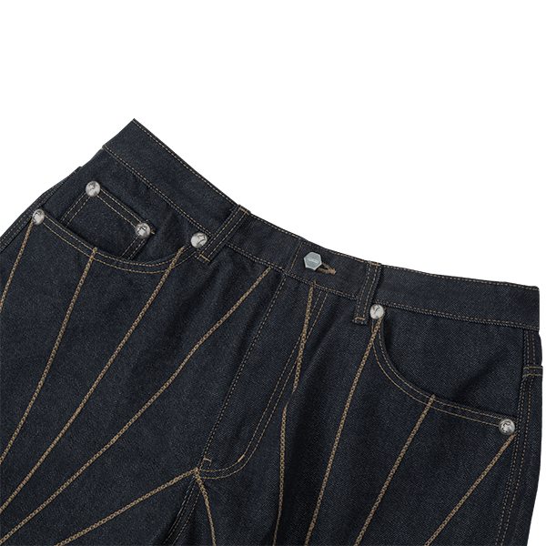 TC Rise Denim Emb Pant | Why are you here?