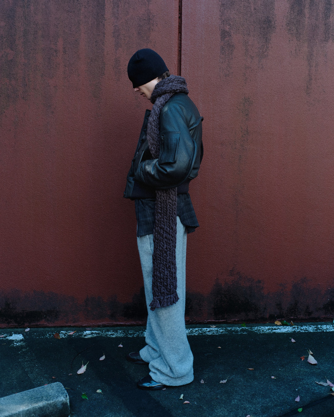 CHUNKY KNITTED SCARF