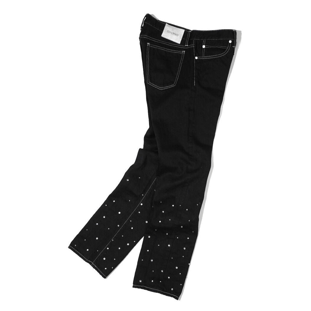 CRYSTAL STUDS DENIM PANTS - SKINS