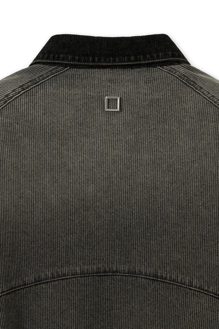 Gray Ribbed Denim Jumper