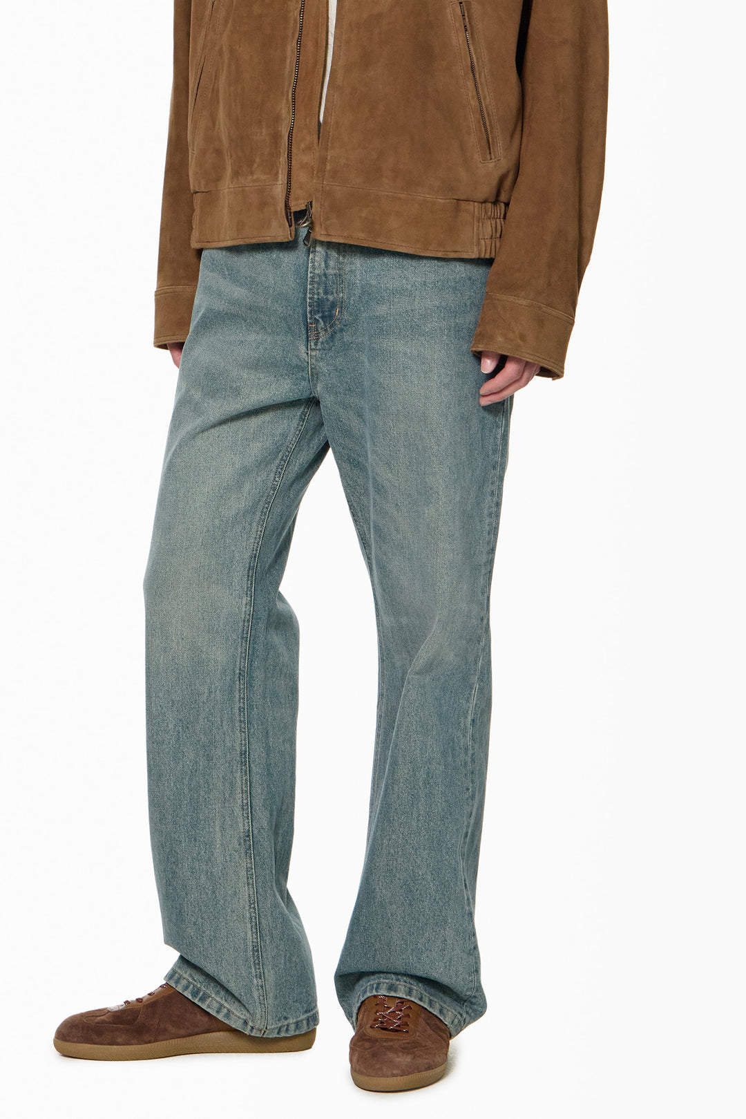 Blue Slim Bootcut Denim Pants