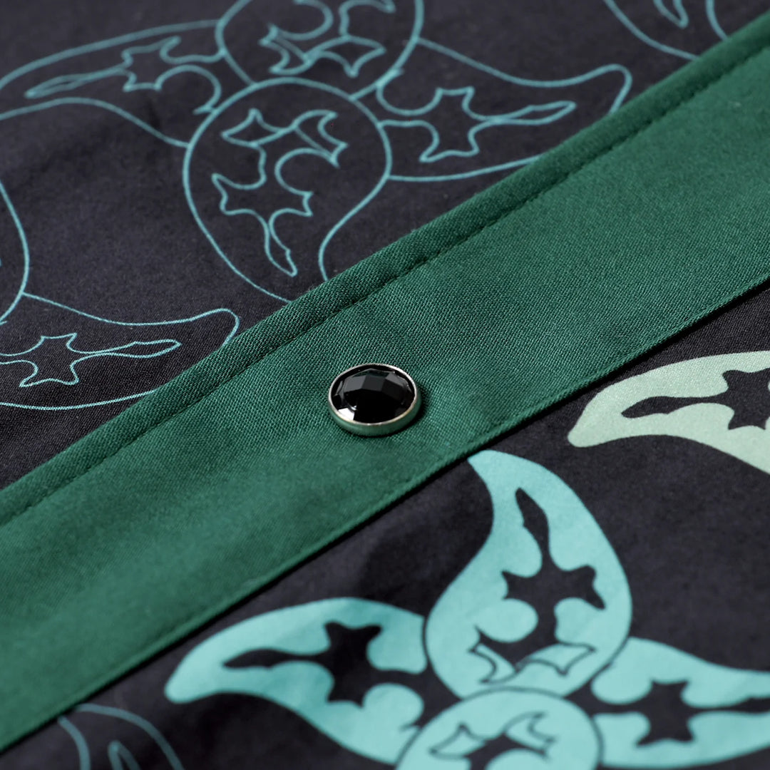 THE WORLD IS YOURS - Fusha Paisley Open Collar Shirt