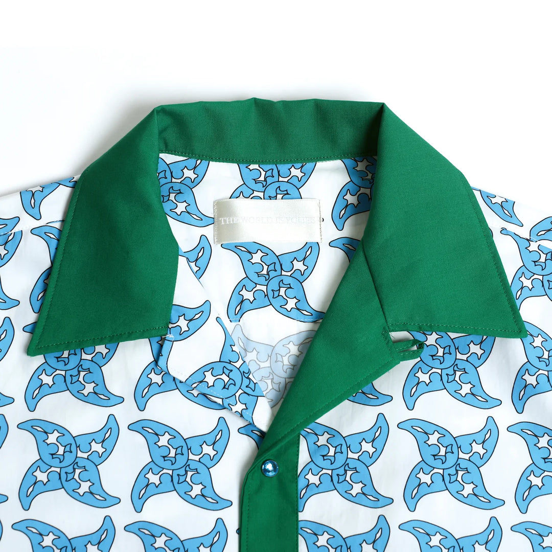 THE WORLD IS YOURS - Fusha Paisley Open Collar Shirt