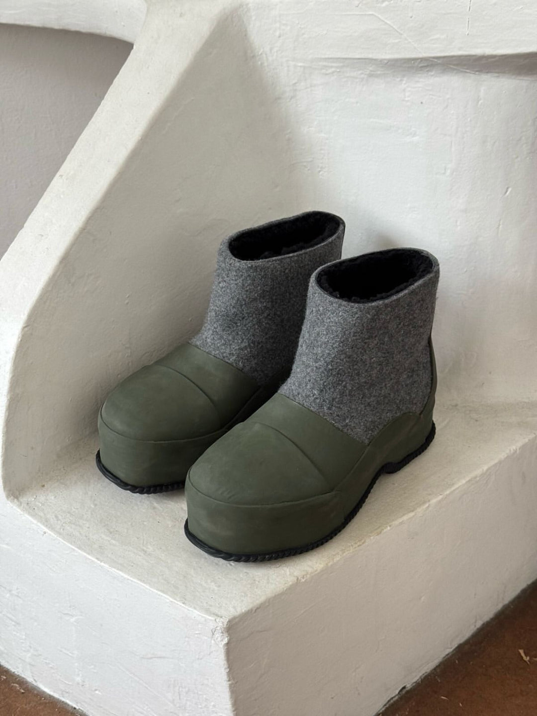 MELANGE FELT HIGH VULCANIZED RUBBER BOOT