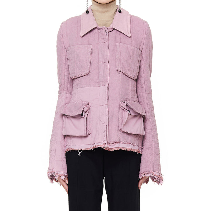 QUILTED OFFICER JACKET RUFFLES