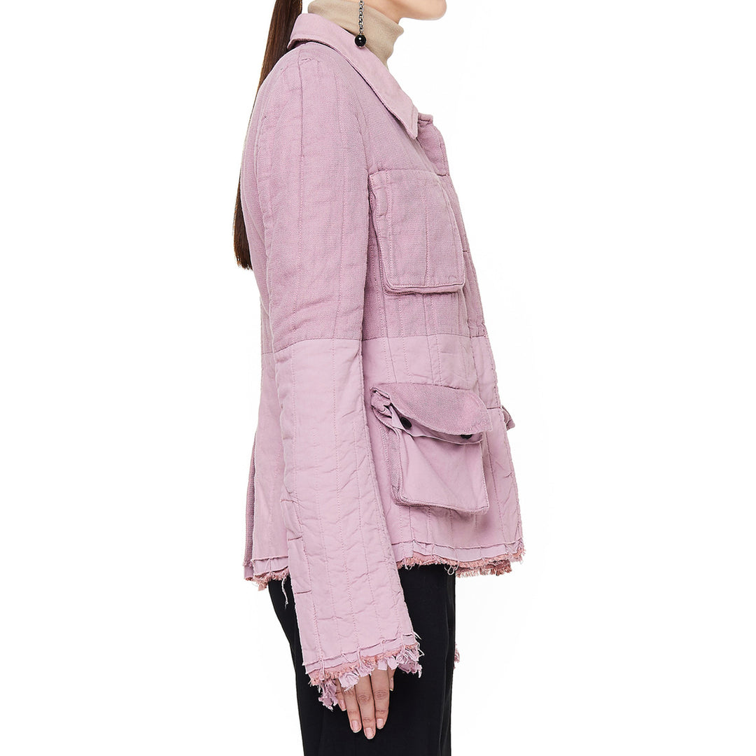 QUILTED OFFICER JACKET RUFFLES