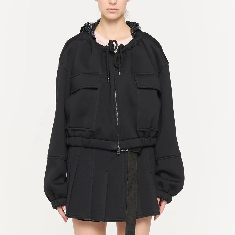 Plan C - JERSEY ZIP CROPPED HOODIE