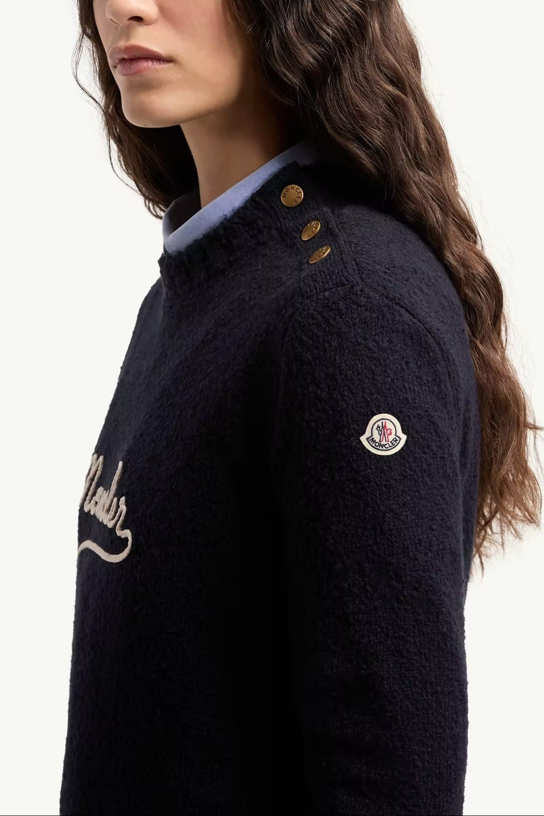 【極美品】MONCLER スプリング クルーネックセーター ネイビー XL 春夏 セーター