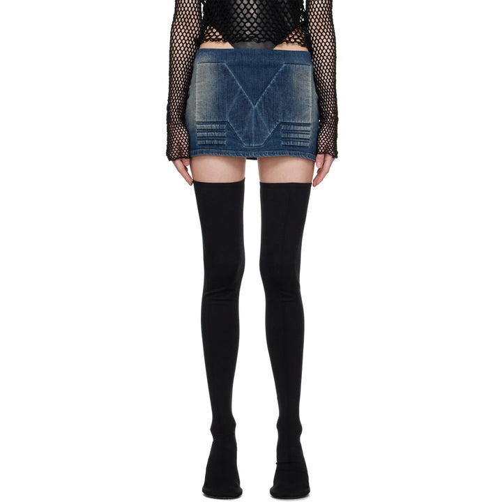 Embossed Denim Mini Skirt
