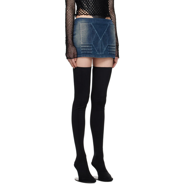 Embossed Denim Mini Skirt