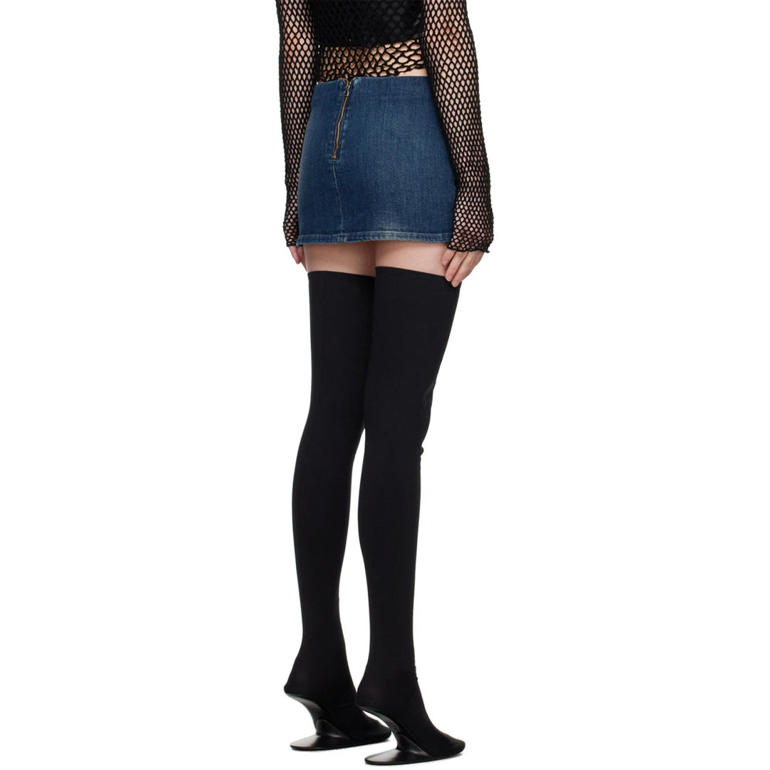 Embossed Denim Mini Skirt