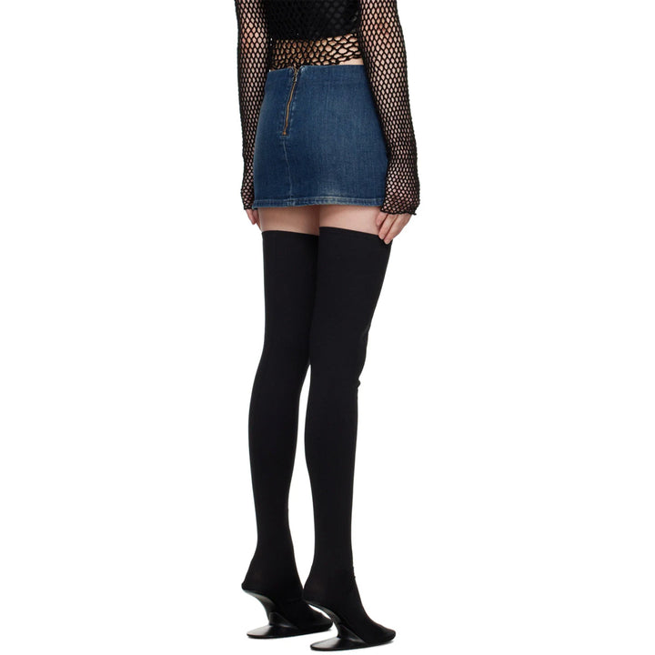 Embossed Denim Mini Skirt
